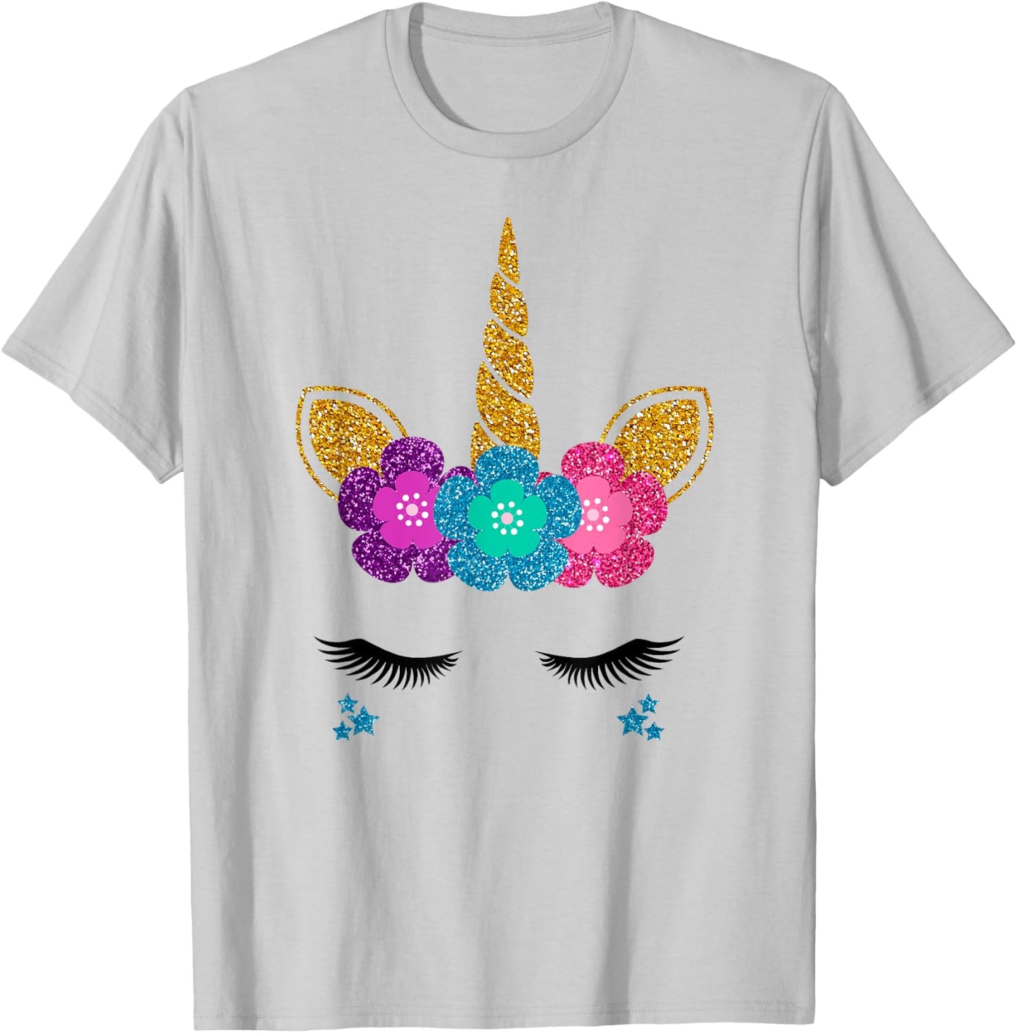 Unicorn Face Halloween Costume Idea And Birthday Outfit T-Shirt - T-Shirt | Ash