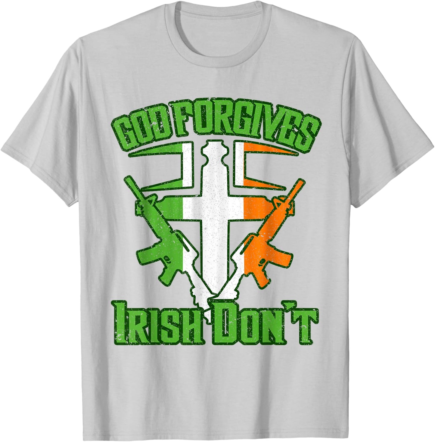 Irish Mob Shirt Boys Gangster Mafia Gun Cross Family T-Shirt - T-Shirt | Ash