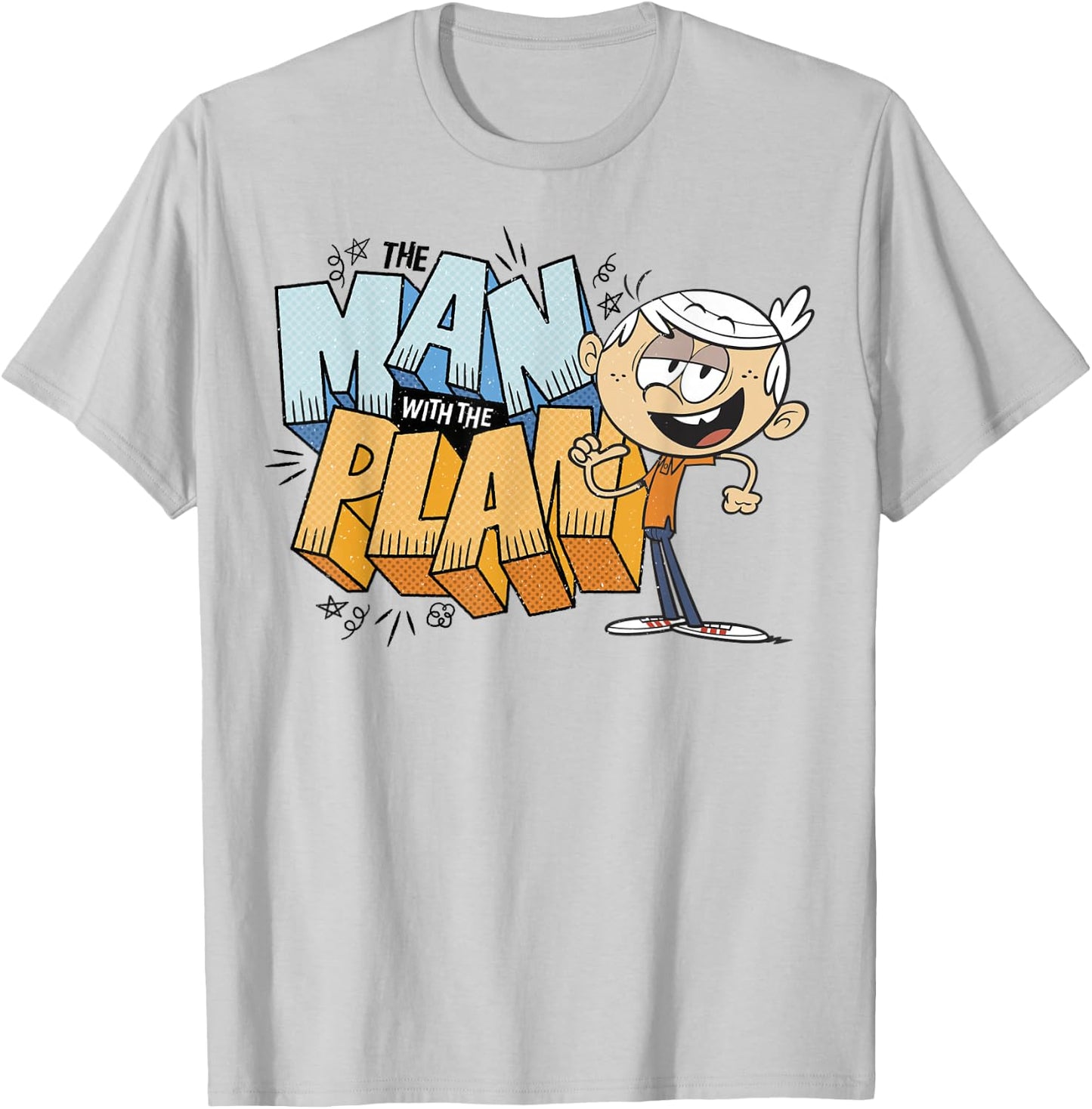The Loud House Lincoln Loud The Man with The Plan T-Shirt - T-Shirt | Ash