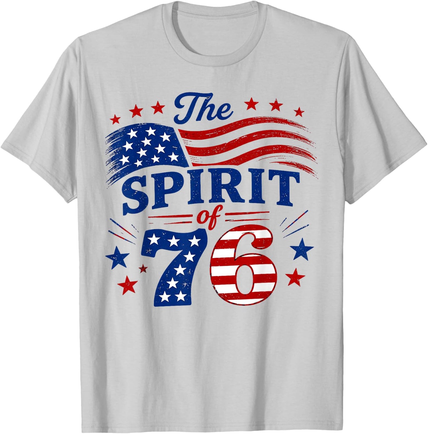 Spirit of '76 Vintage Patriotic 250th Anniversary T-Shirt - T-Shirt | Ash