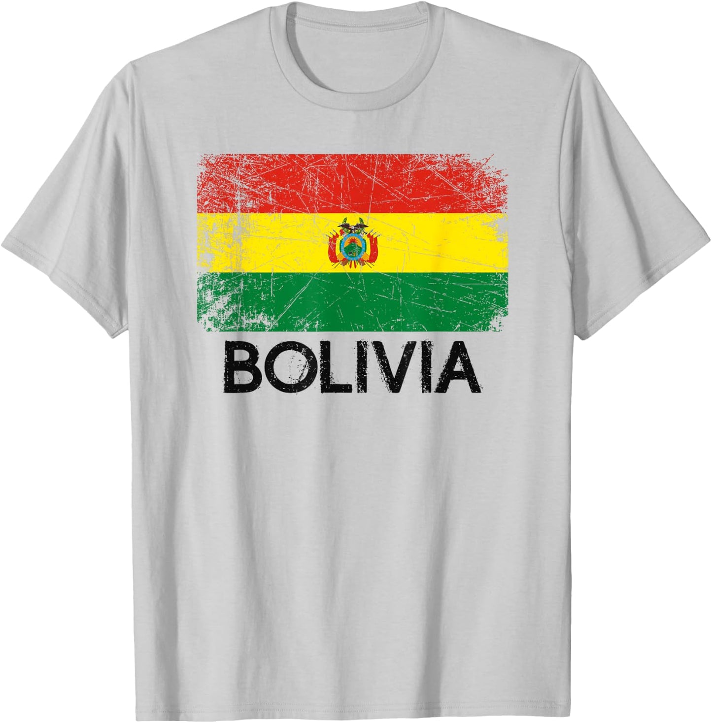 Bolivian Flag | Vintage Made In Bolivia Gift T-Shirt - T-Shirt | Ash
