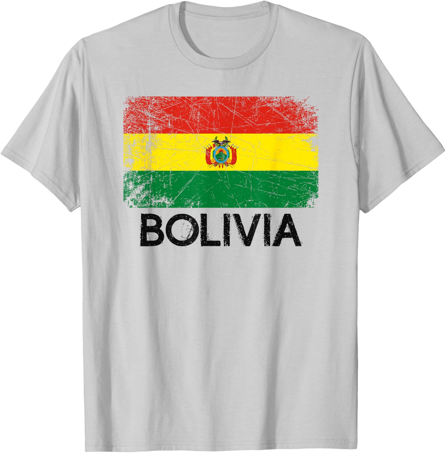 Bolivian Flag | Vintage Made In Bolivia Gift T-Shirt - T-Shirt | Ash