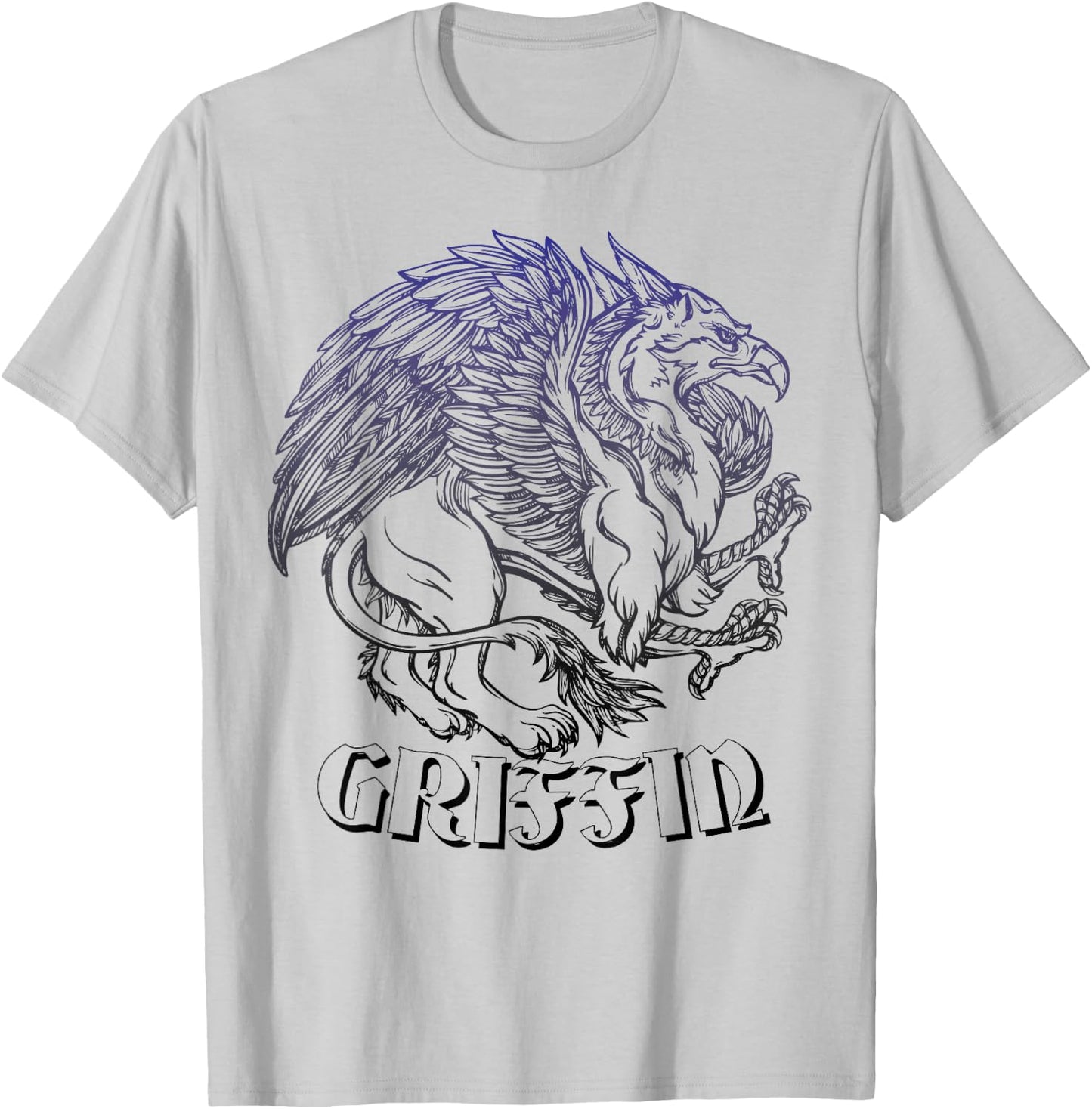 GRIFFIN EAGLE LION SHIRT, Mythical Welsh Gryphon T-Shirt - T-Shirt | Ash
