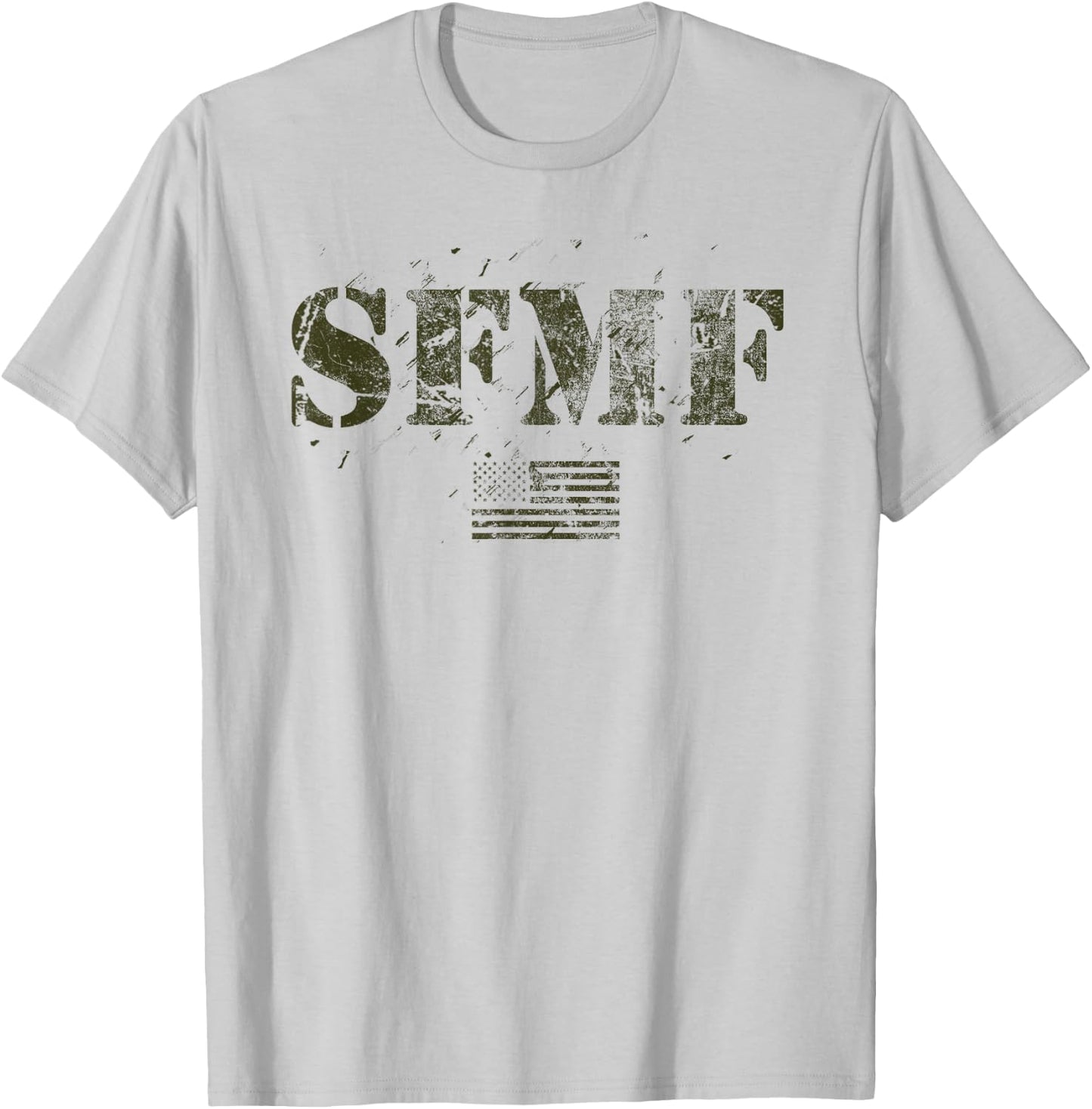 SFMF American Military USA Flag Stand Up America Pride Gift Women Kids Men T-Shirt - T-Shirt | Ash