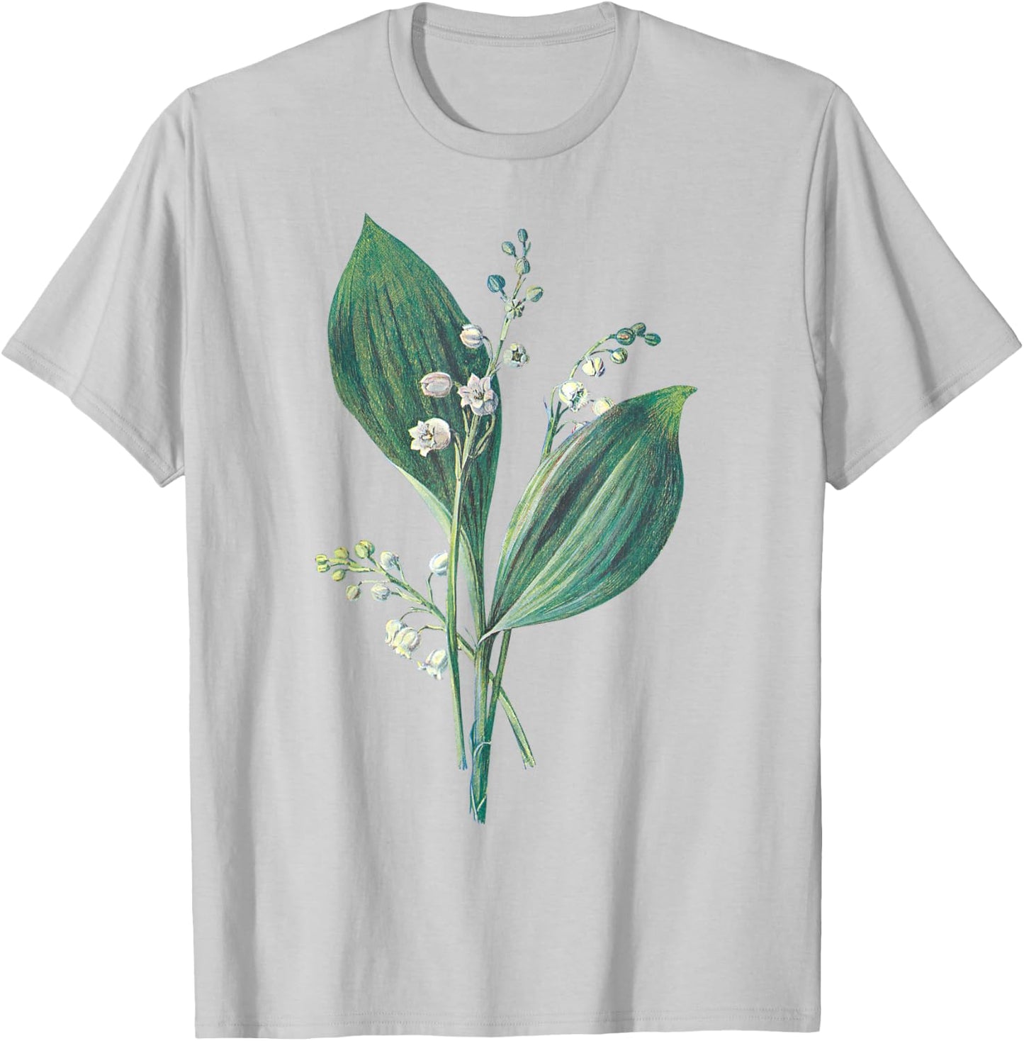 Lily of The Valley Plant Art Painting T-Shirt - T-Shirt | Ash