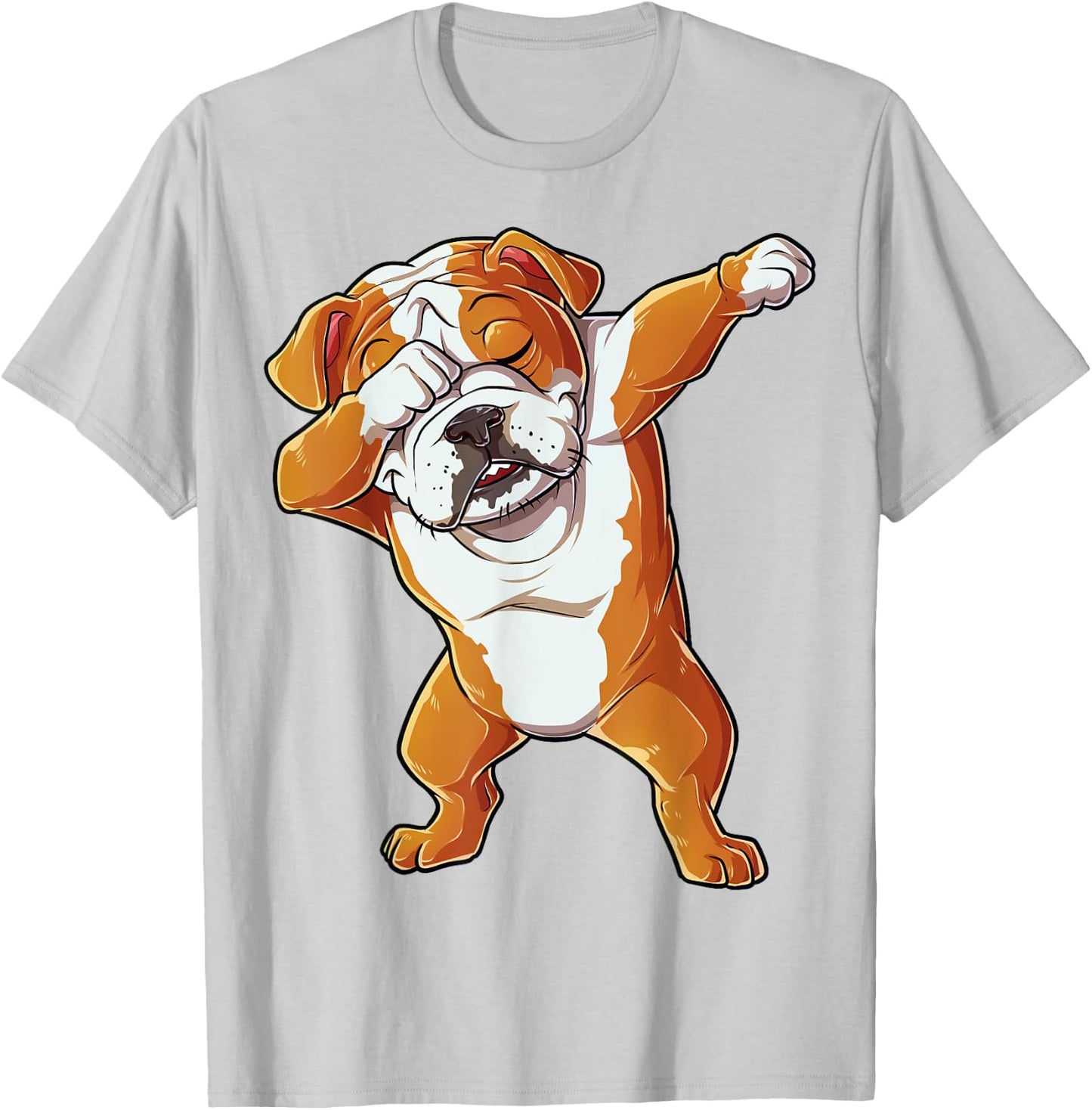 Dabbing English Bulldog T shirt Boys Dab Dance Puppy Lover T-Shirt - T-Shirt | Ash