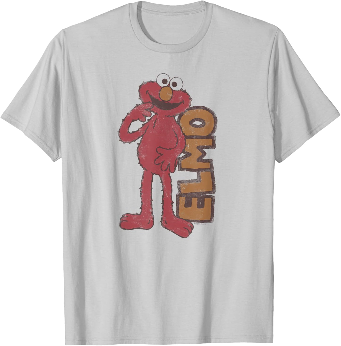 Sesame Street Vintage Elmo T Shirt T-Shirt - T-Shirt | Ash