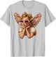Cupid Blowing Bubble Heart Sunglasses Leopard Valentines Day T-Shirt - T-Shirt | Ash
