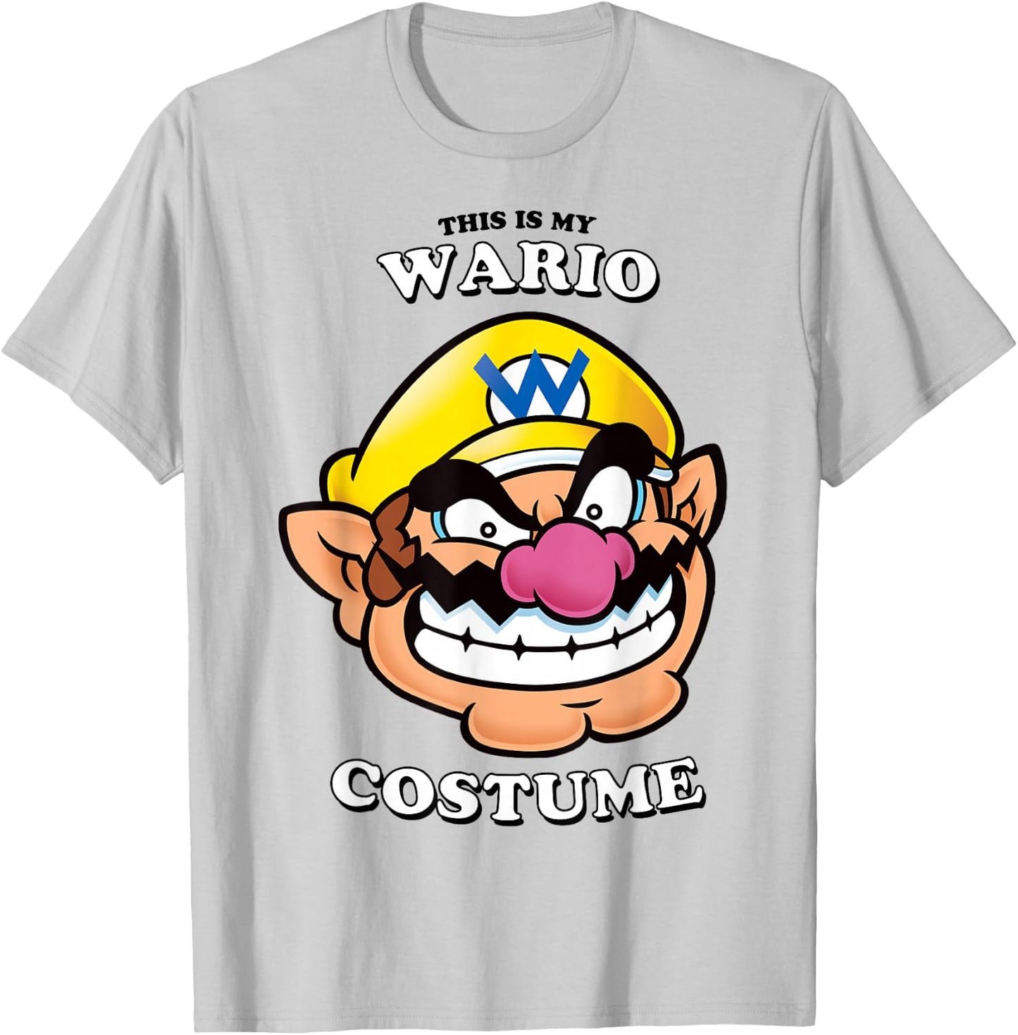 Super Mario Halloween Vintage This Is My Wario Costume T-Shirt - T-Shirt | Ash