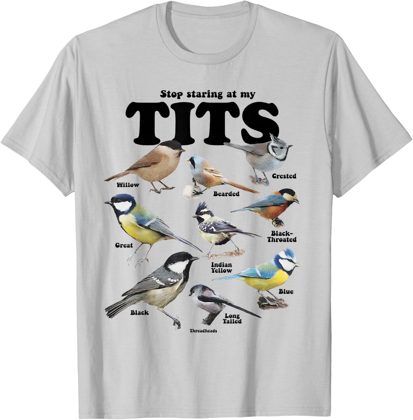 Stop Staring At My Tits Funny Birds Lover Saying Quote Women T-Shirt - T-Shirt | Ash
