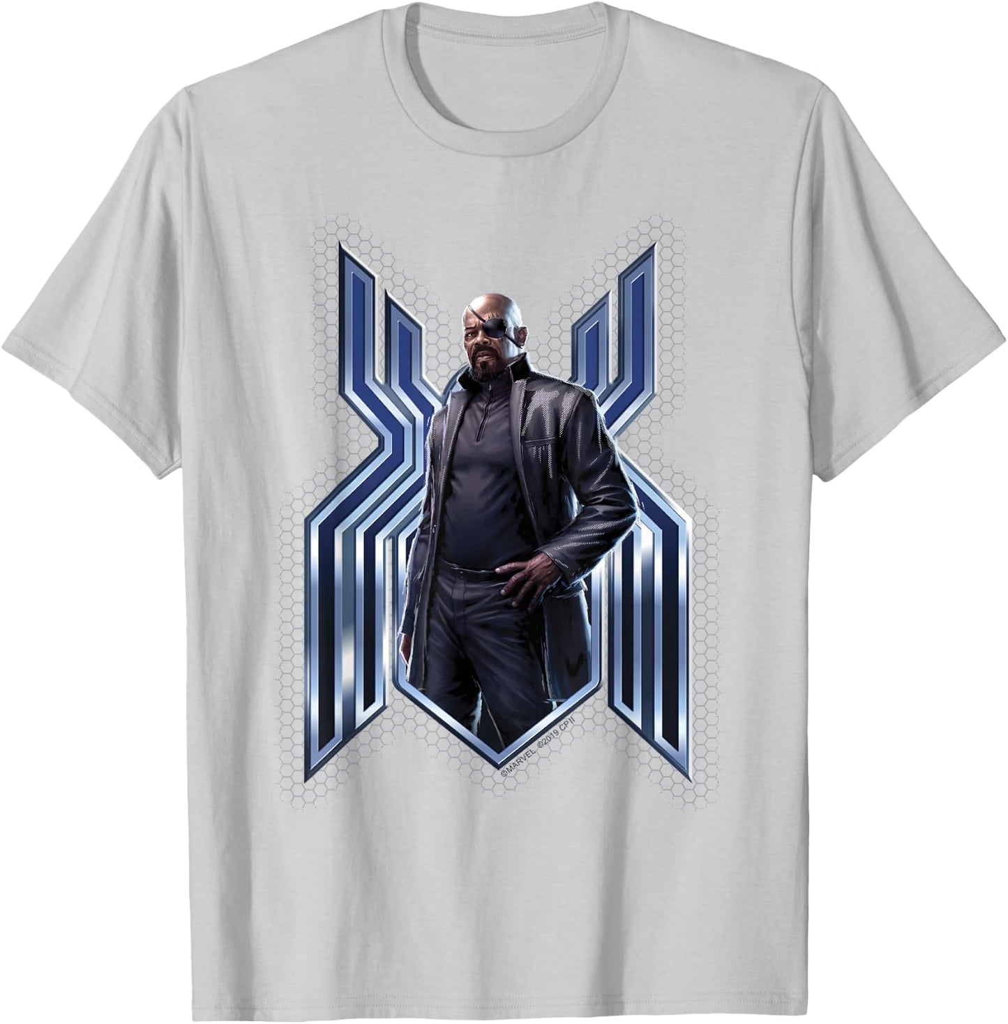 Marvel Spider-Man Far From Home Nick Fury Spider-Man Logo T-Shirt - T-Shirt | Ash