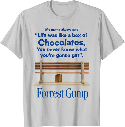Forrest Gump Life was Like A Box of Chocolates Quote T-Shirt - T-Shirt | Ash