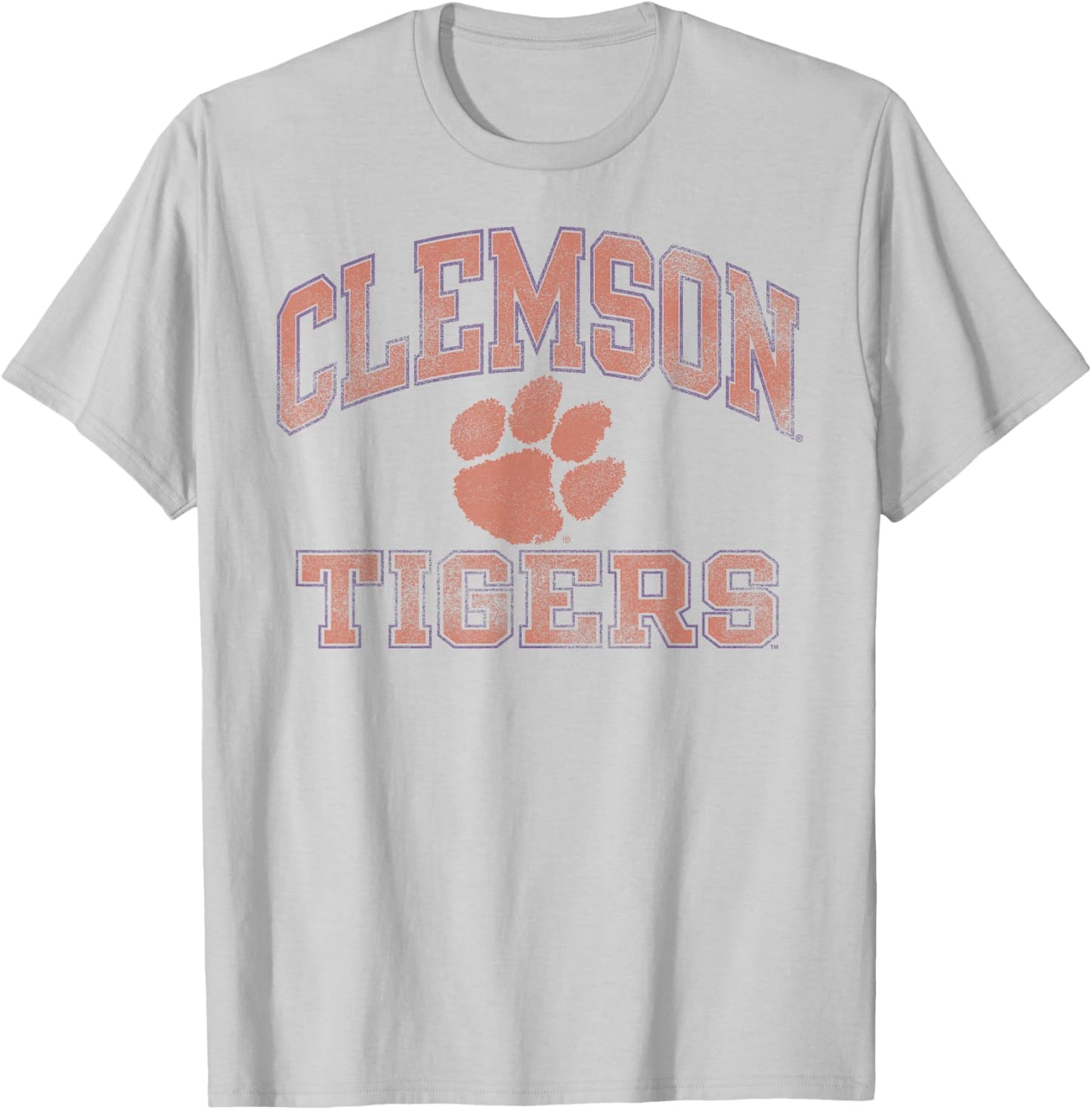 Clemson Tigers Vintage Worn Gray Officially Licensed T-Shirt - T-Shirt | Ash
