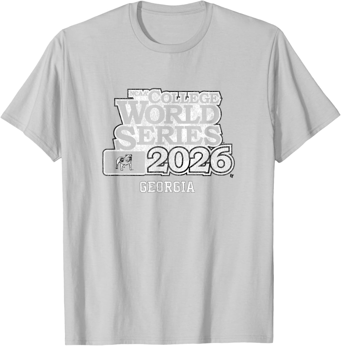 2026 College World Series - Georgia Bulldogs Baseball T-Shirt - T-Shirt | Ash