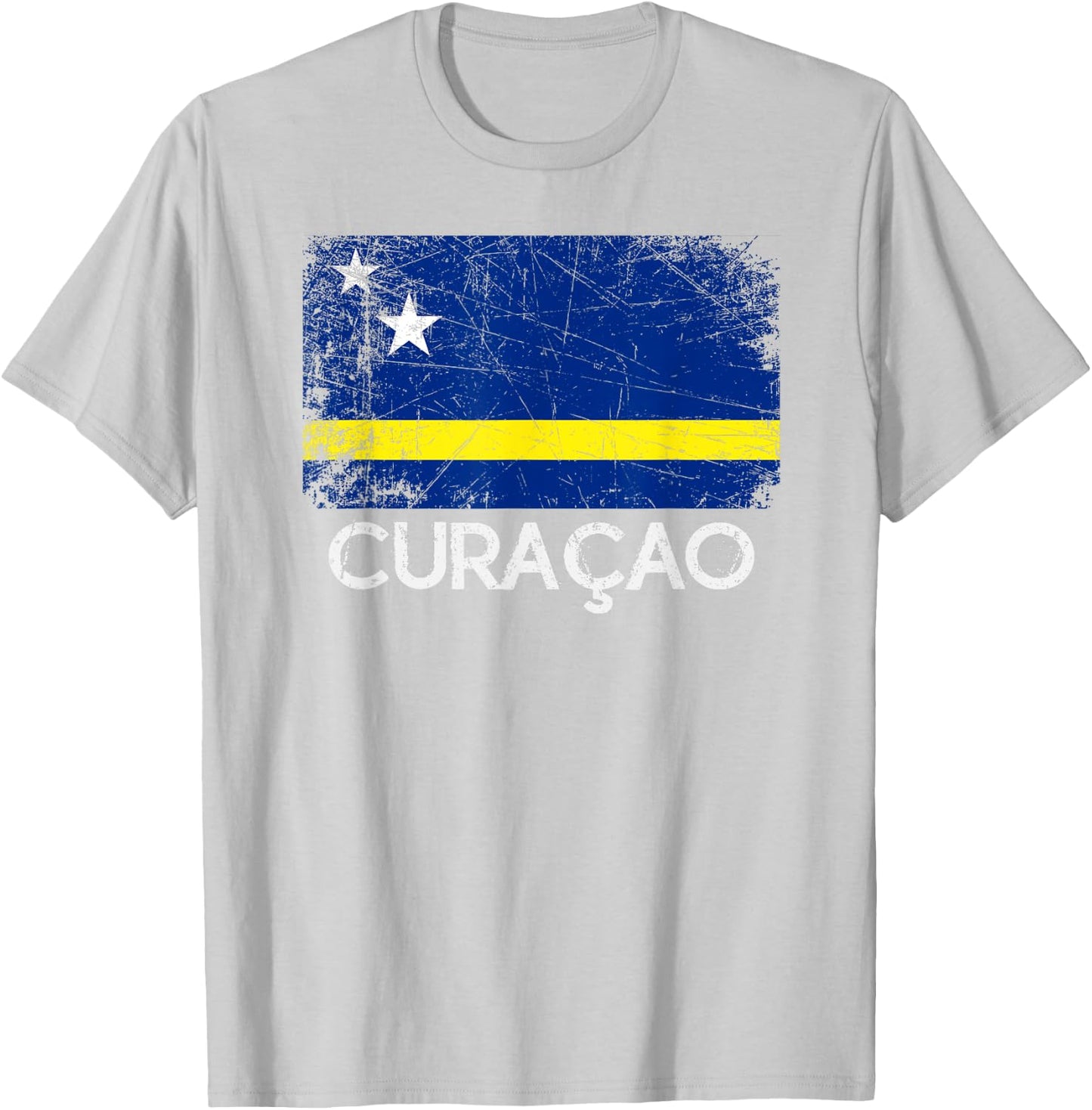Curacaoan Flag | Vintage Made In Curacao Gift T-Shirt - T-Shirt | Ash