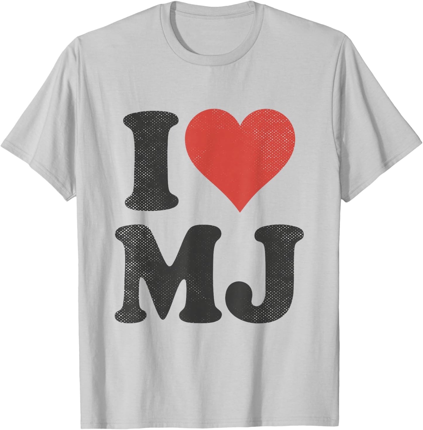 I Love MJ Vintage Fan Merch Red Heart Initials Design M.J. T-Shirt - T-Shirt | Ash