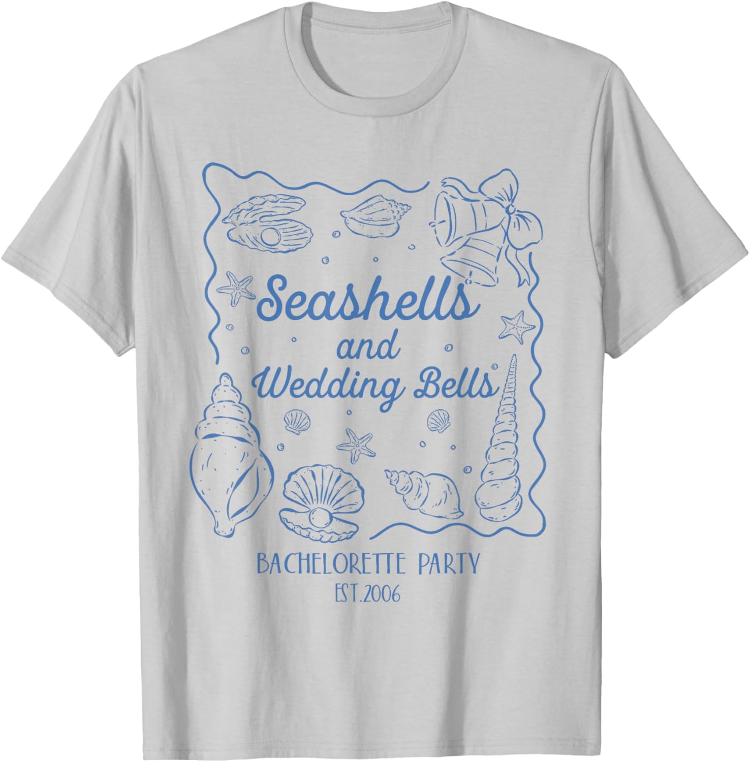 Seashells and Wedding Bells Bachelorette Party Coastal Girls T-Shirt - T-Shirt | Ash
