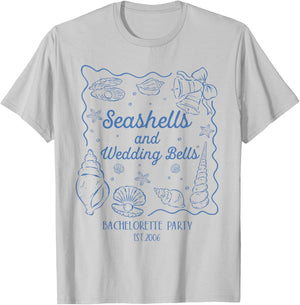 Seashells and Wedding Bells Bachelorette Party Coastal Girls T-Shirt - T-Shirt | Ash