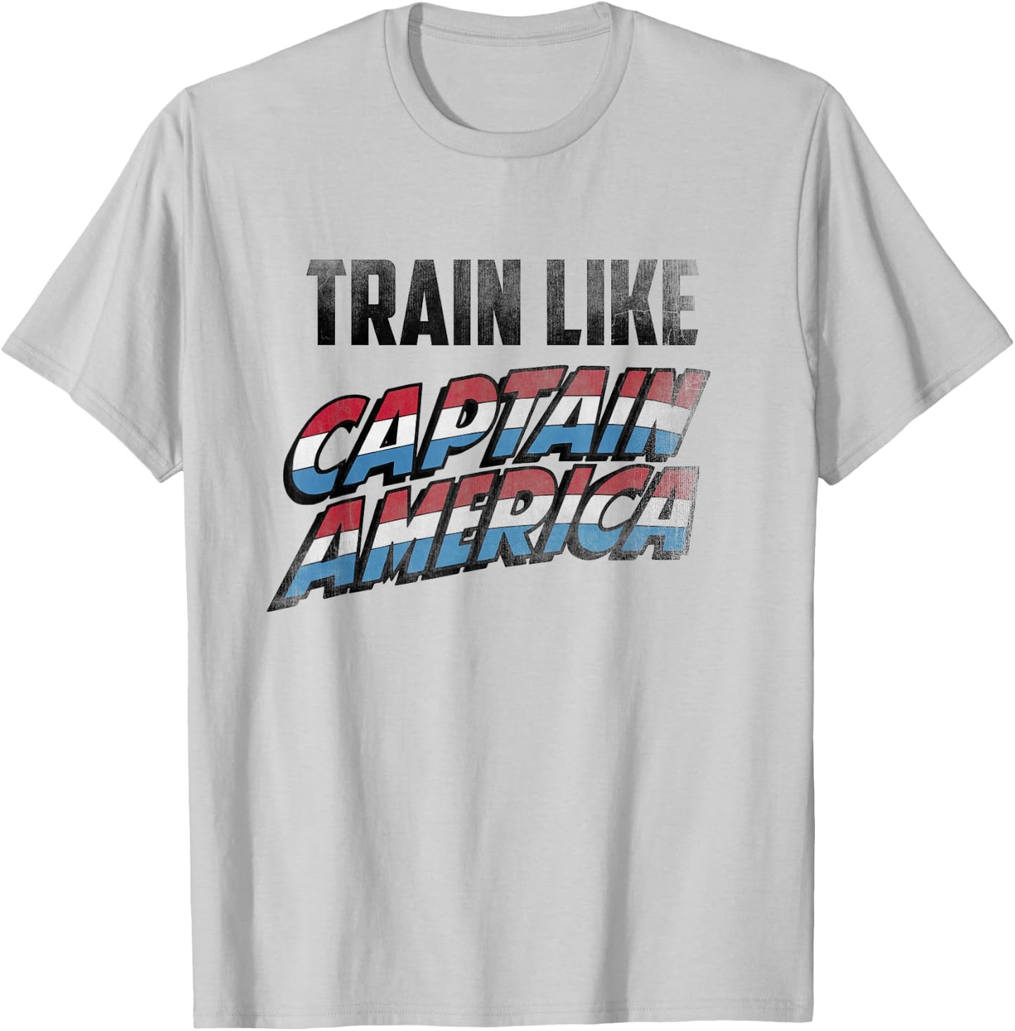 Marvel Train Like Captain America Workout Graphic T-Shirt - T-Shirt | Ash