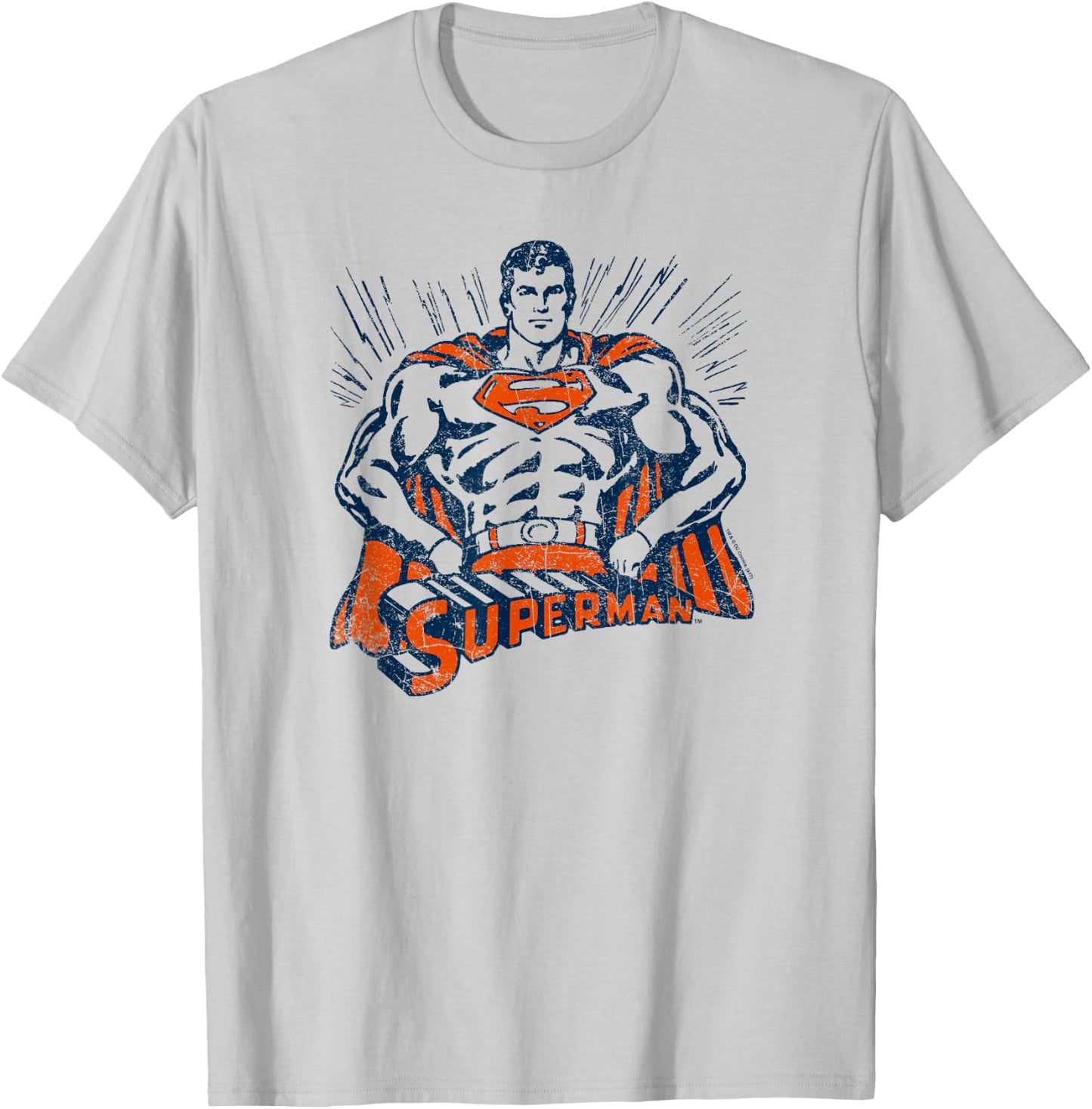 Superman Vintage Stance T Shirt T-Shirt - T-Shirt | Ash