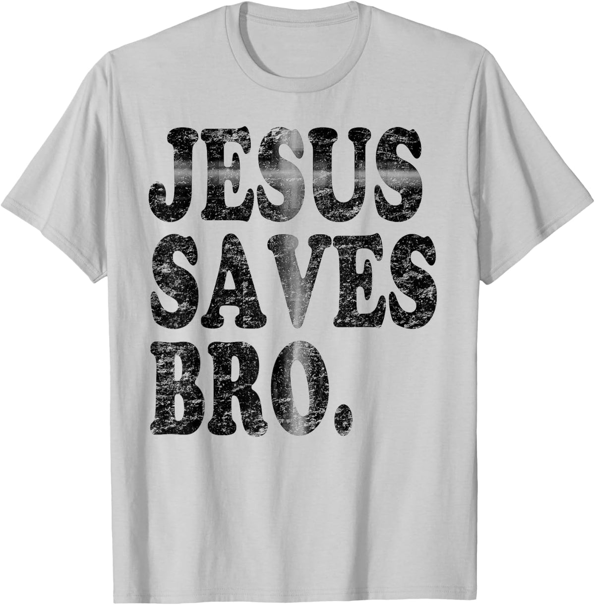 Jesus Saves Bro Vintage Hidden Christian Cross T-Shirt - T-Shirt | Ash