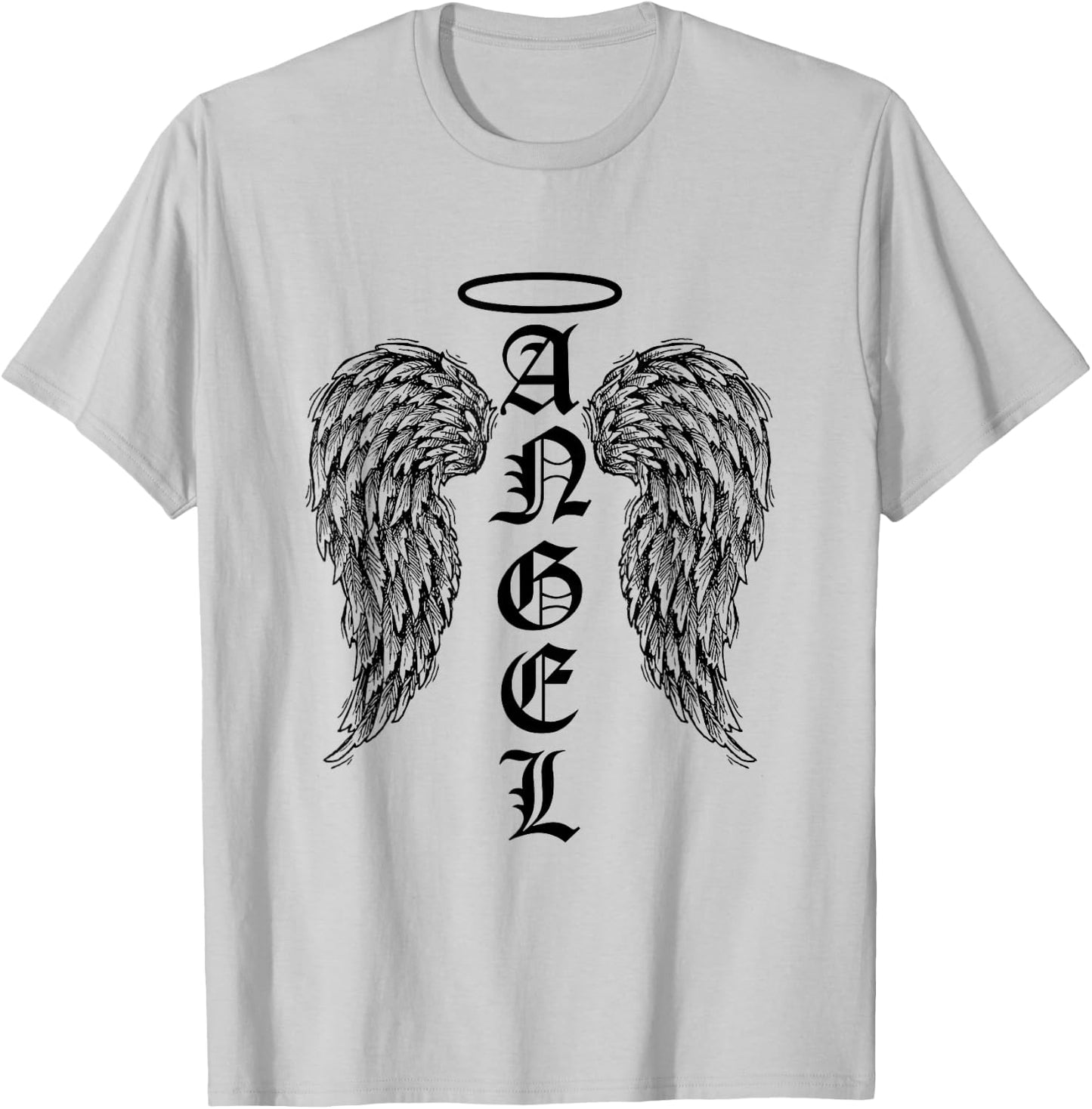 Angel Wings Halo Feathers God Awesome Funny Gift T-Shirt - T-Shirt | Ash