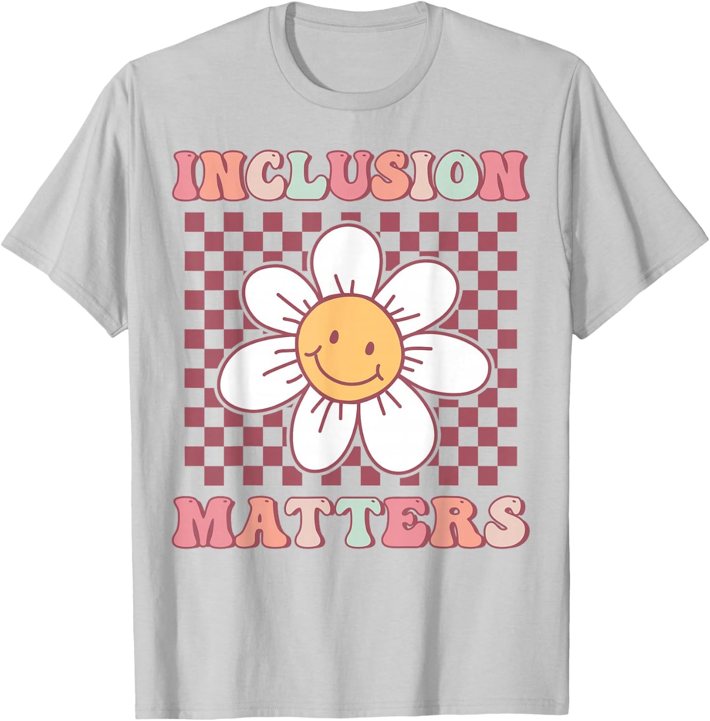 Groovy Inclusion Matters Cute Daisy Flower Special Education T-Shirt - T-Shirt | Ash