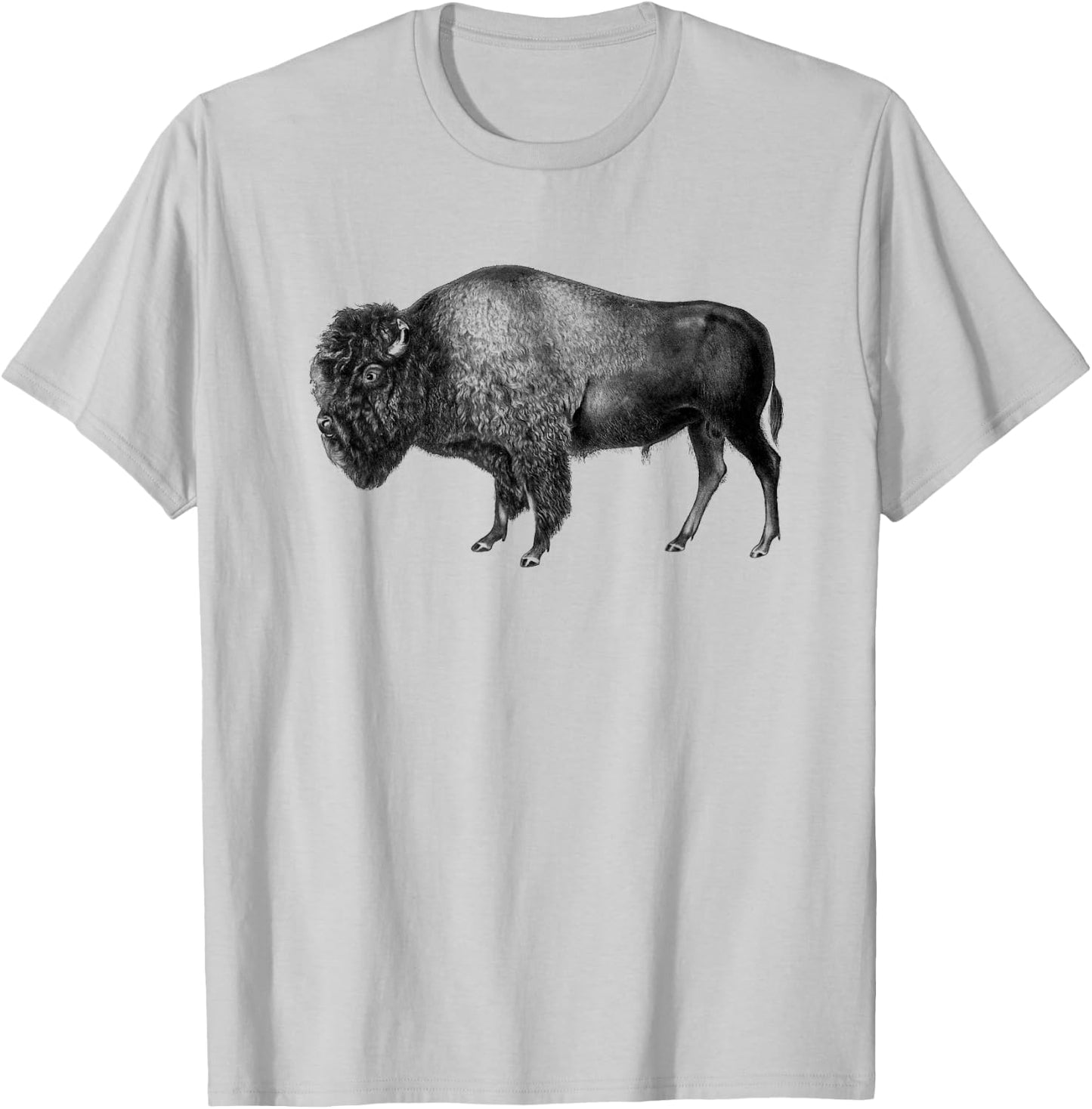 Buffalo Vintage Retro American Bison T-Shirt - T-Shirt | Ash