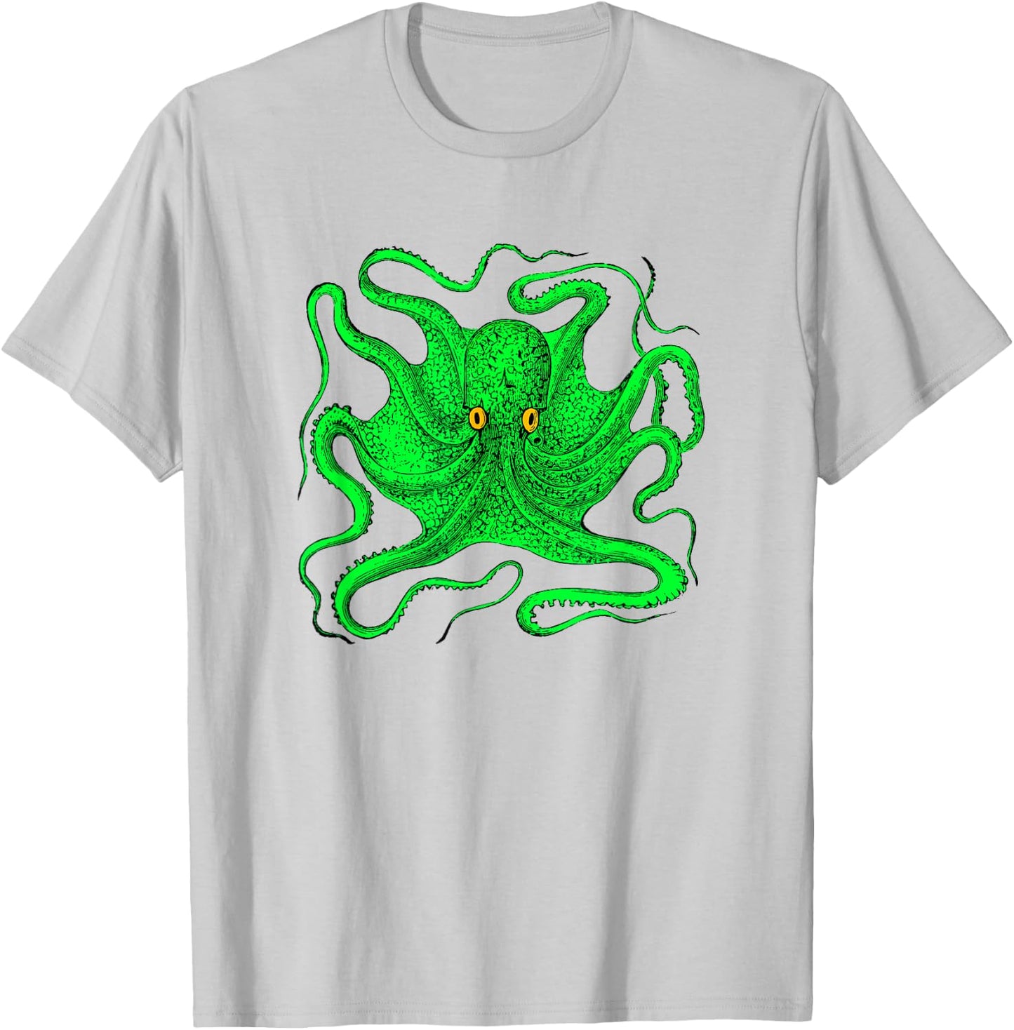 Octopus Shirt (green with yellow eyes) T-Shirt - T-Shirt | Ash