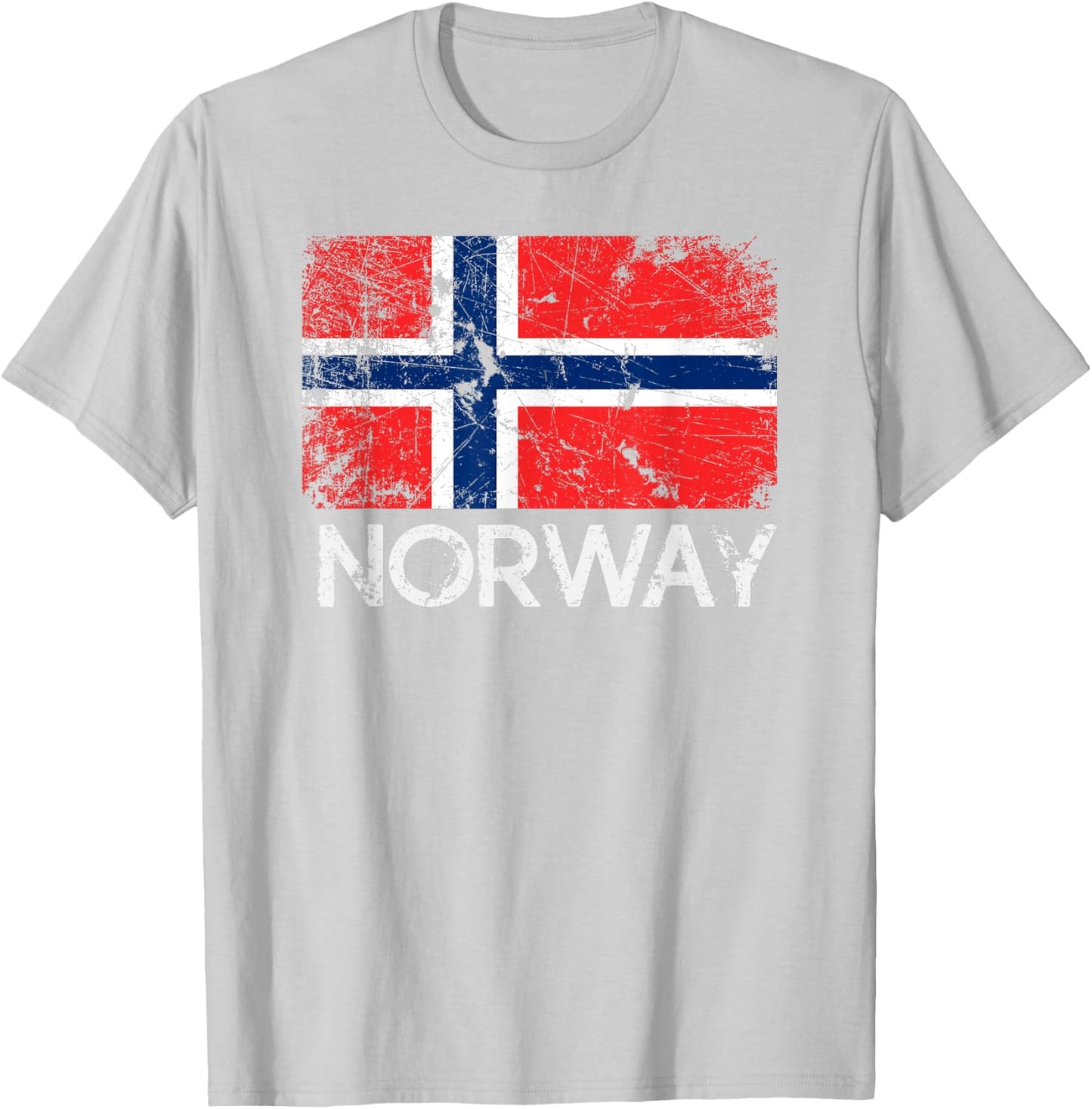 Norwegian Flag | Vintage Made In Norway Gift T-Shirt - T-Shirt | Ash