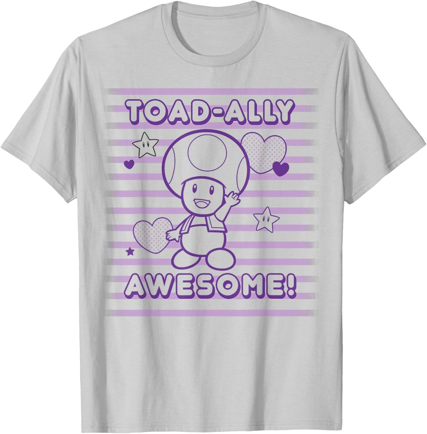 Nintendo Super Mario Toad-Ally Awesome Cute Graphic T-Shirt - T-Shirt | Ash