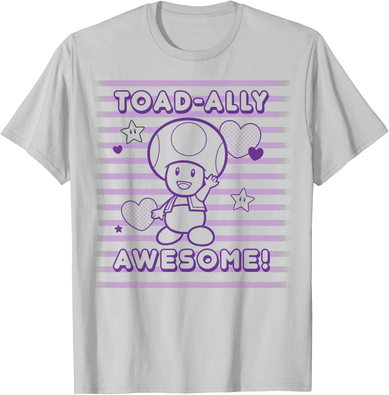 Nintendo Super Mario Toad-Ally Awesome Cute Graphic T-Shirt - T-Shirt | Ash