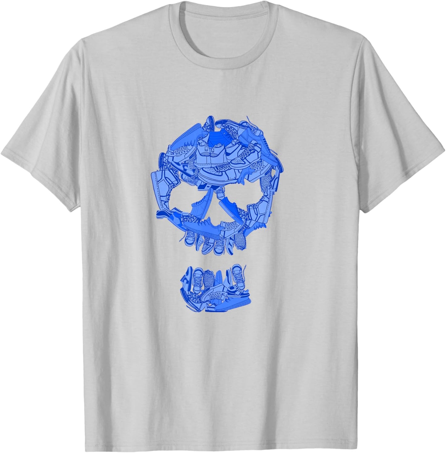 Blue Sneaker Skull WT Blue Graphic T-Shirt - T-Shirt | Ash