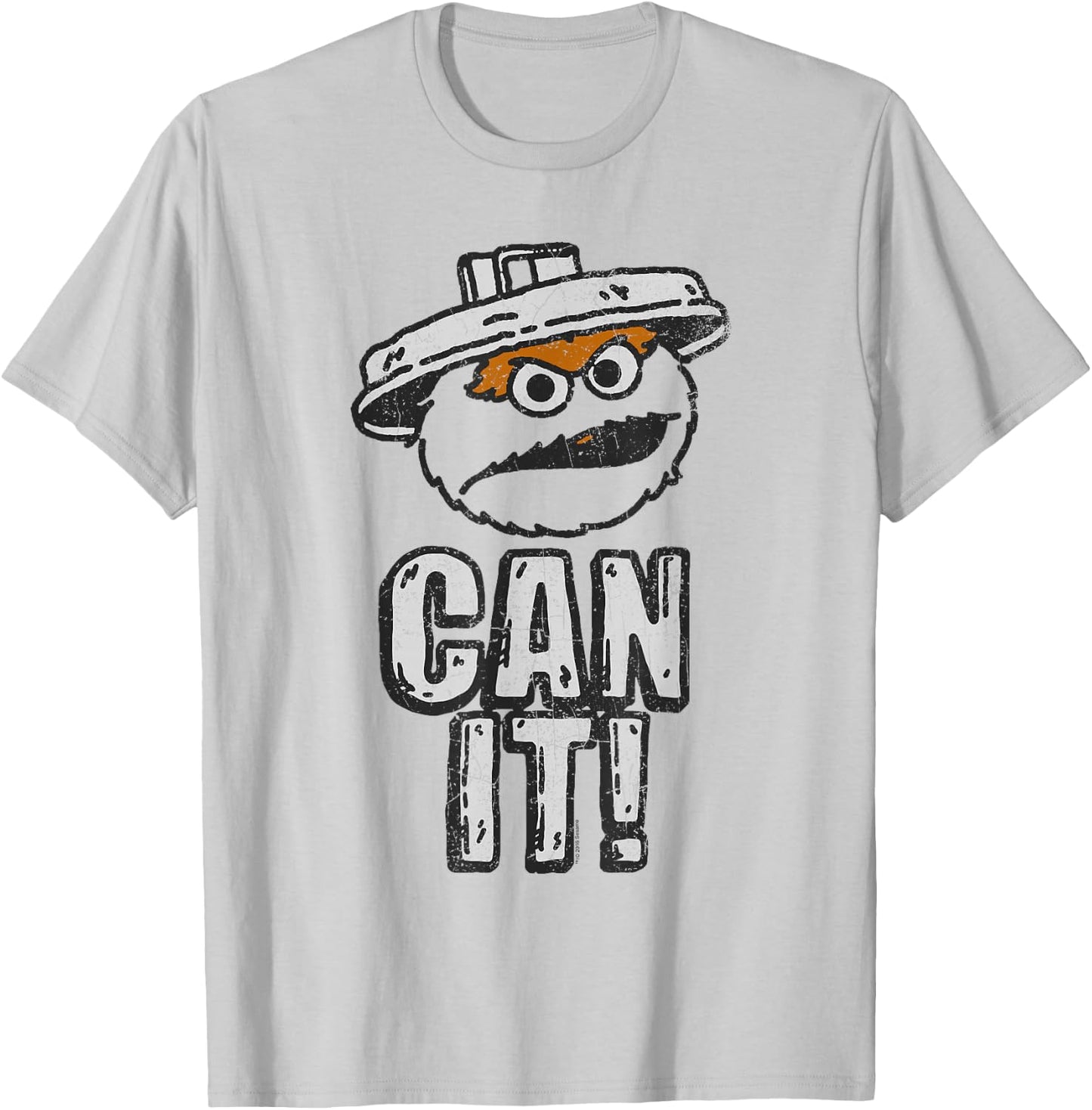 Sesame Street Oscar The Grouch Can It T-Shirt - T-Shirt | Ash