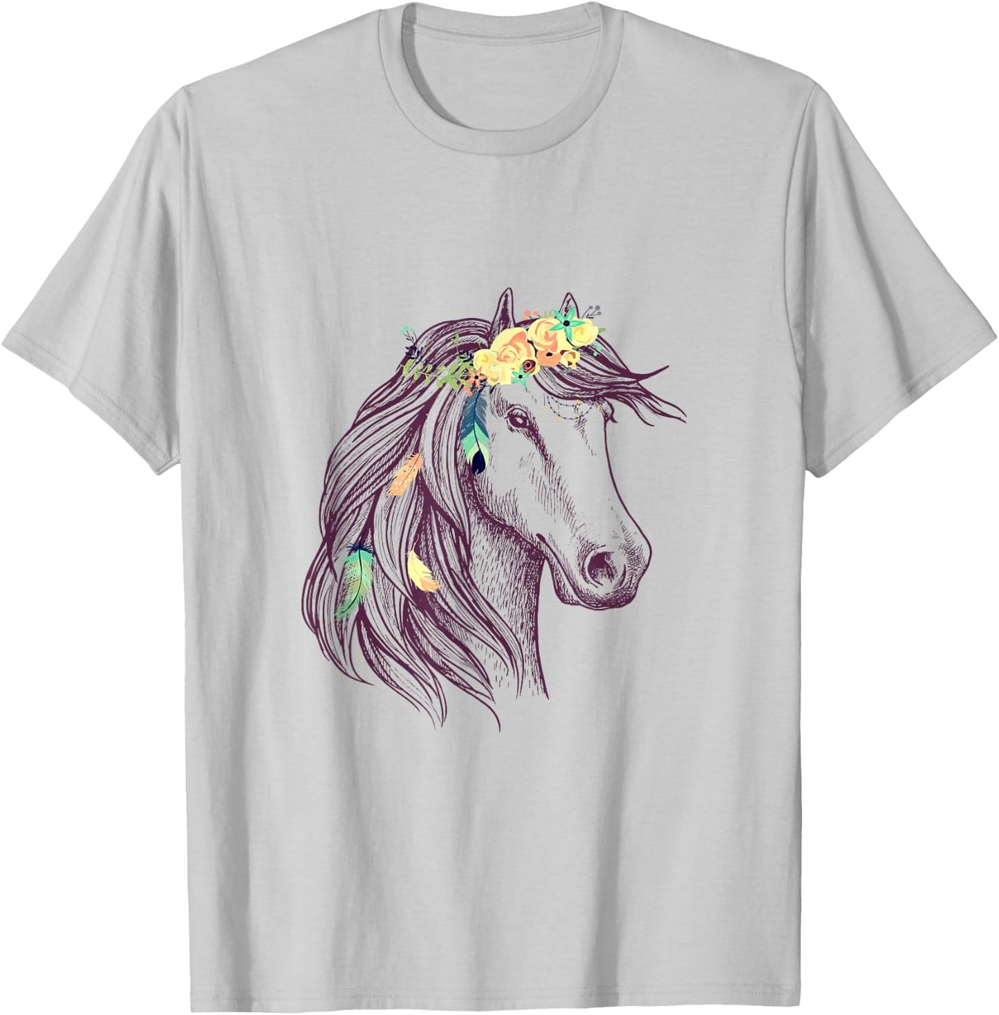Horse Graphic - Horse For Girls T-Shirt - T-Shirt | Ash
