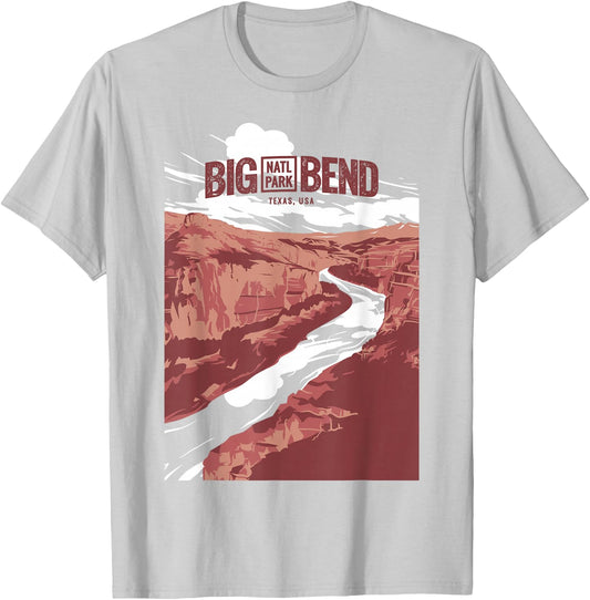 Big Bend National Park T shirt Texas Vintage Retro Gifts T-Shirt - T-Shirt | Ash