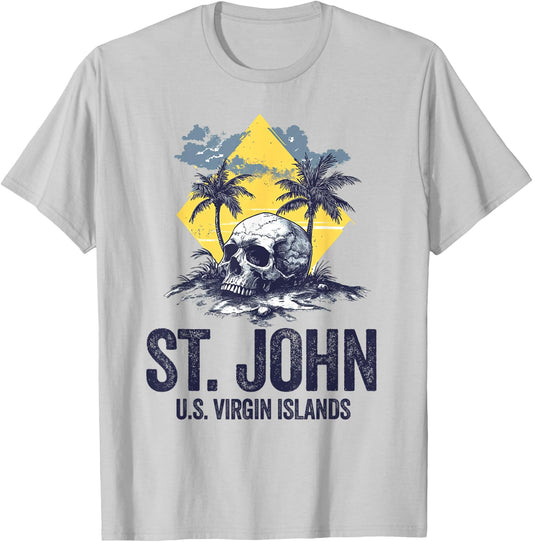 St. John U.S.V.I. US Virgin Island Souvenir Vacation Reminde T-Shirt - T-Shirt | Ash