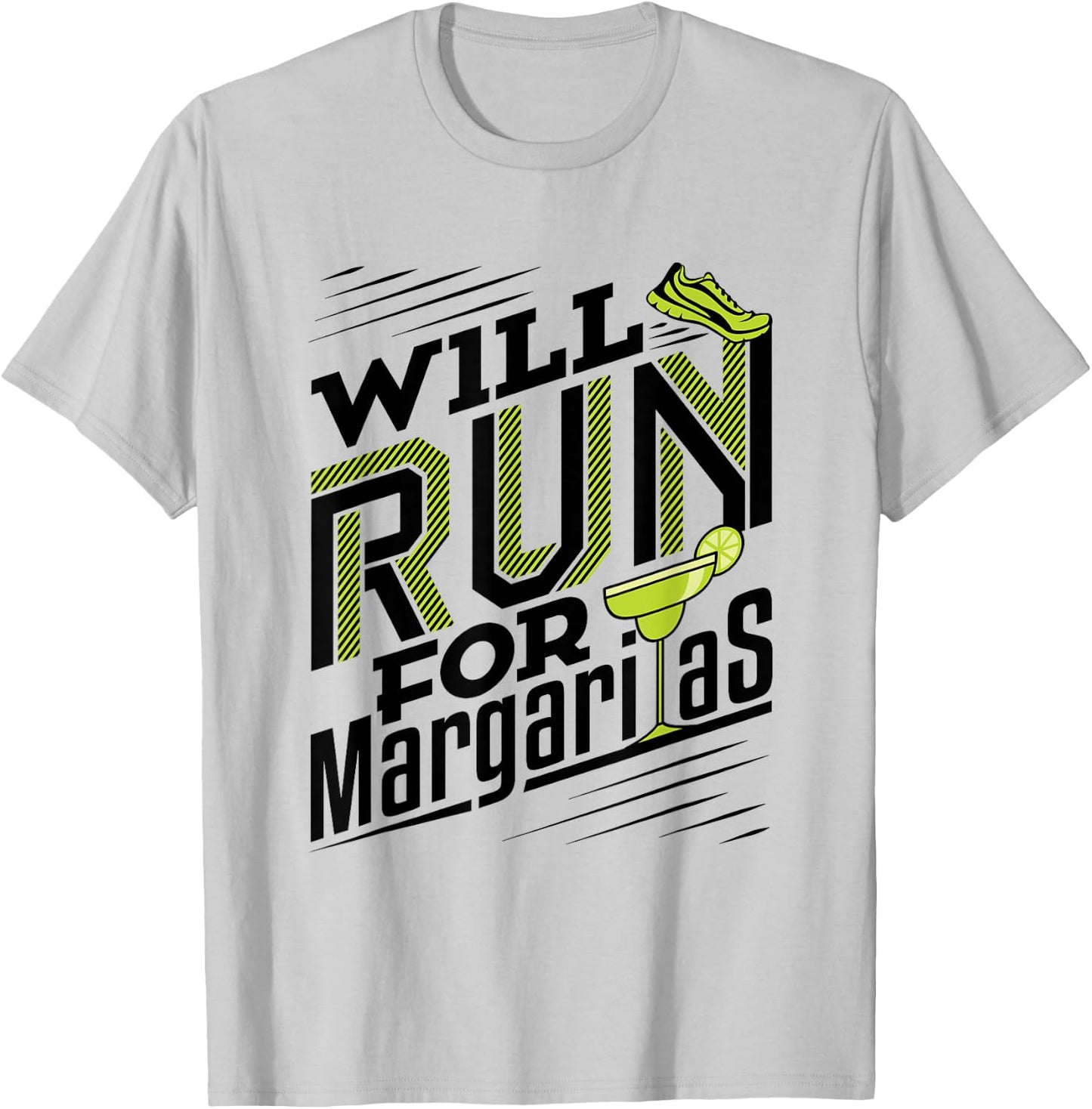 Will Run for Margaritas - Runner Running T-Shirt - T-Shirt | Ash