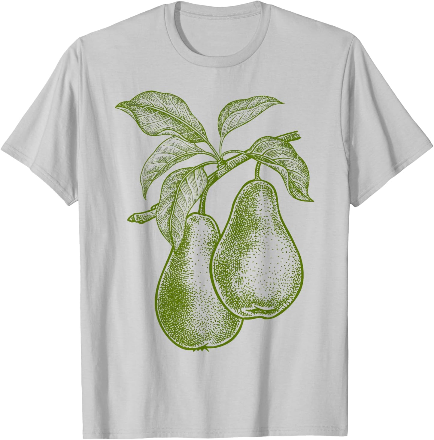 Pear Green Fruit Retro Vintage Line Graphic Gift - Pear T-Shirt - T-Shirt | Ash