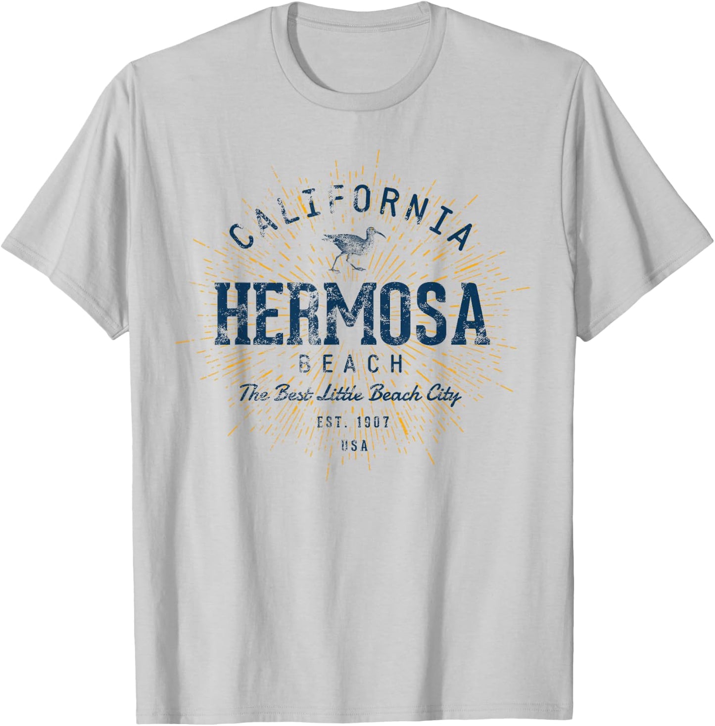Vintage Hermosa Beach T-Shirt - T-Shirt | Ash