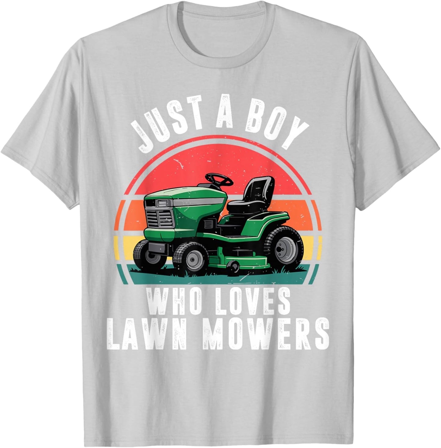 Toddler Boy Who Love Lawn Mower Riding Funny Mowing Birthday T-Shirt - T-Shirt | Ash