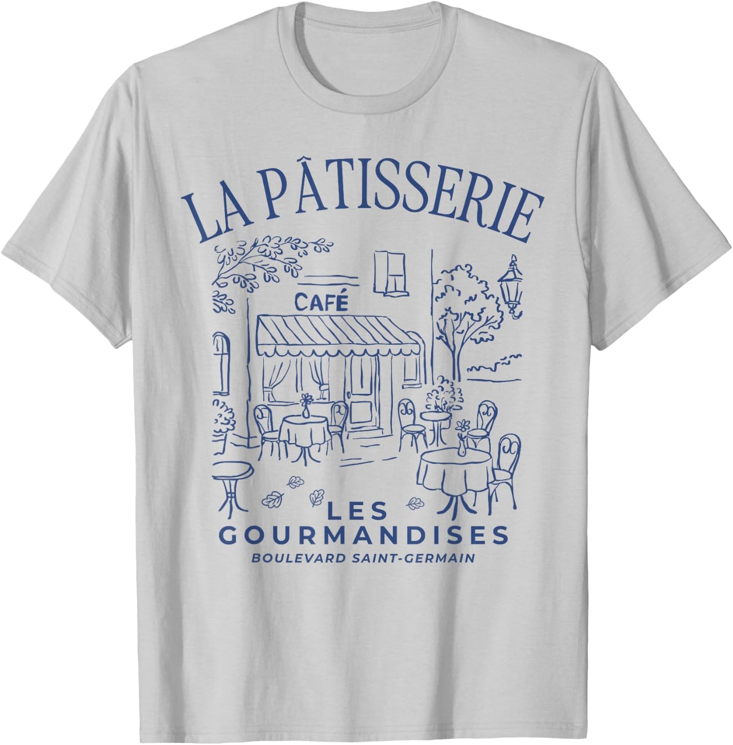La Patisserie Les Gourmandises French Café Caffeinated T-Shirt - T-Shirt | Ash