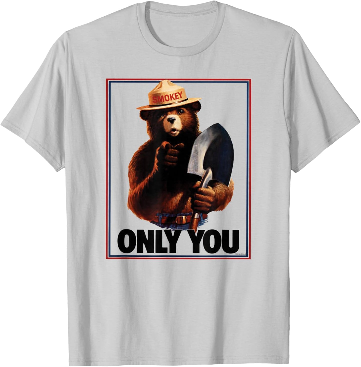 Smokey Bear Only You Patriotic T-Shirt - T-Shirt | Ash