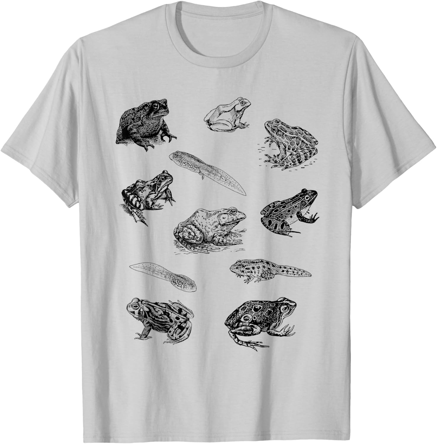 Tadpole Frog Toad Collage for Frog Lovers Hunters T-Shirt - T-Shirt | Ash