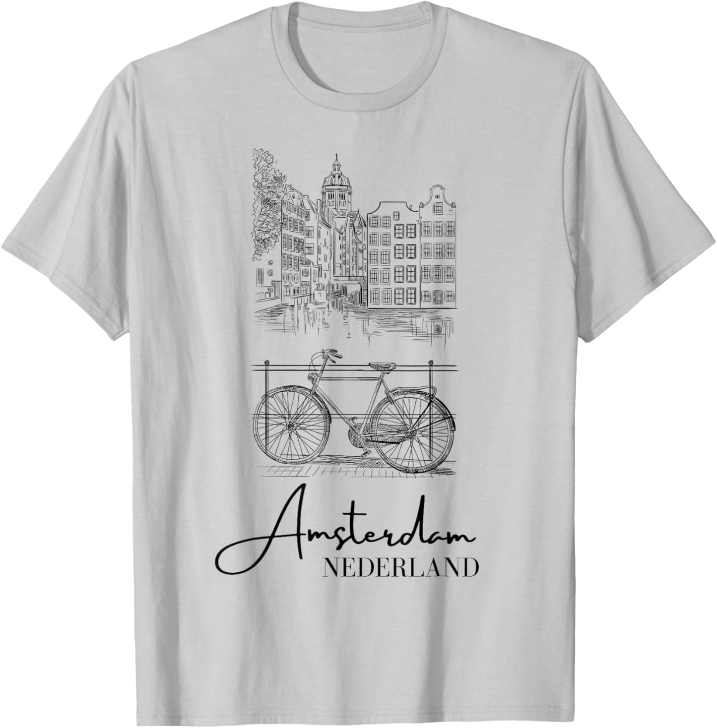 Elegant Amsterdam Netherlands Nederland Holland Souvenir T-Shirt - T-Shirt | Ash
