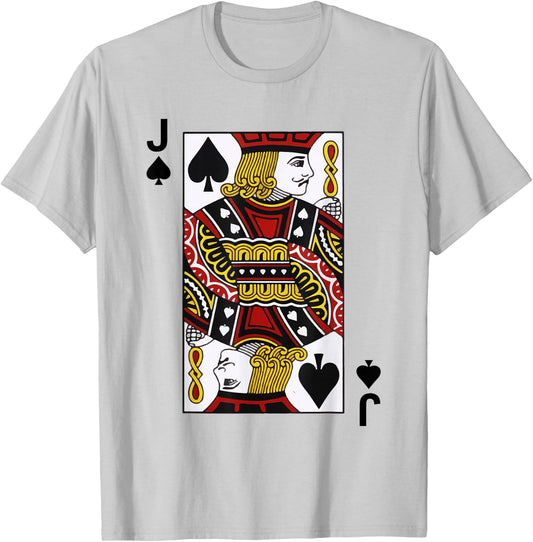 Jack of Spades Blackjack Cards Poker 21 J shirt T-Shirt - T-Shirt | Ash