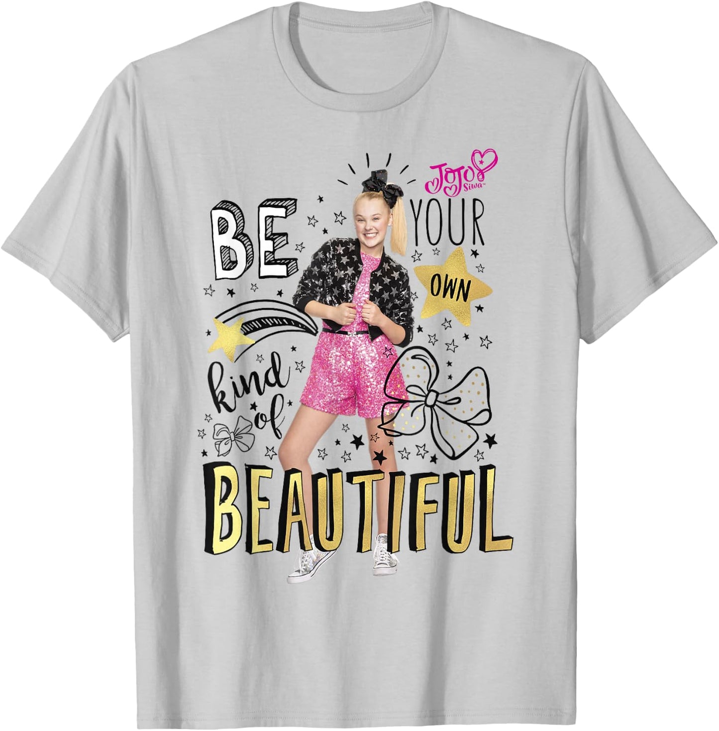 JoJo Siwa Be Your Own Kind of Beautiful Graphic T-Shirt - T-Shirt | Ash