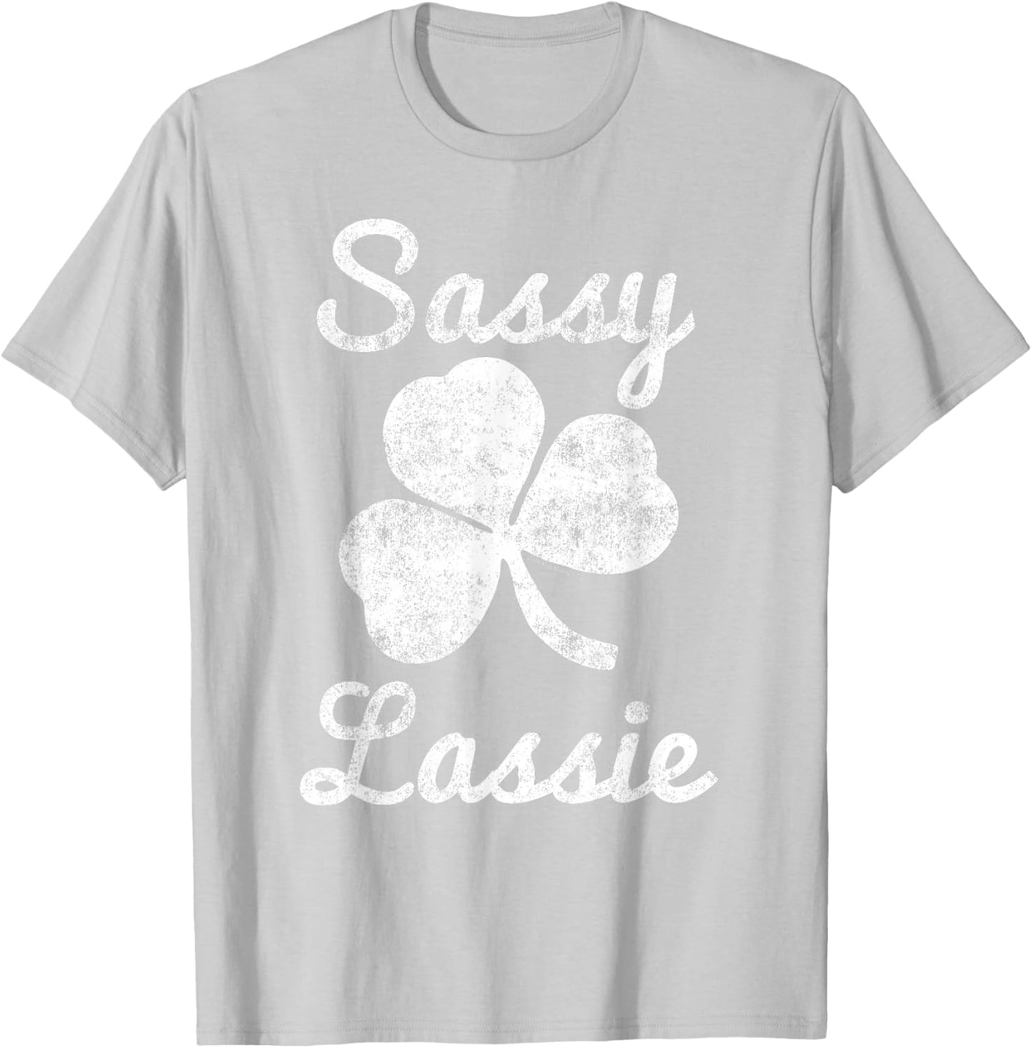 Sassy Lassie Vintage Cute Funny Girl Women St Patricks Day T-Shirt - T-Shirt | Ash