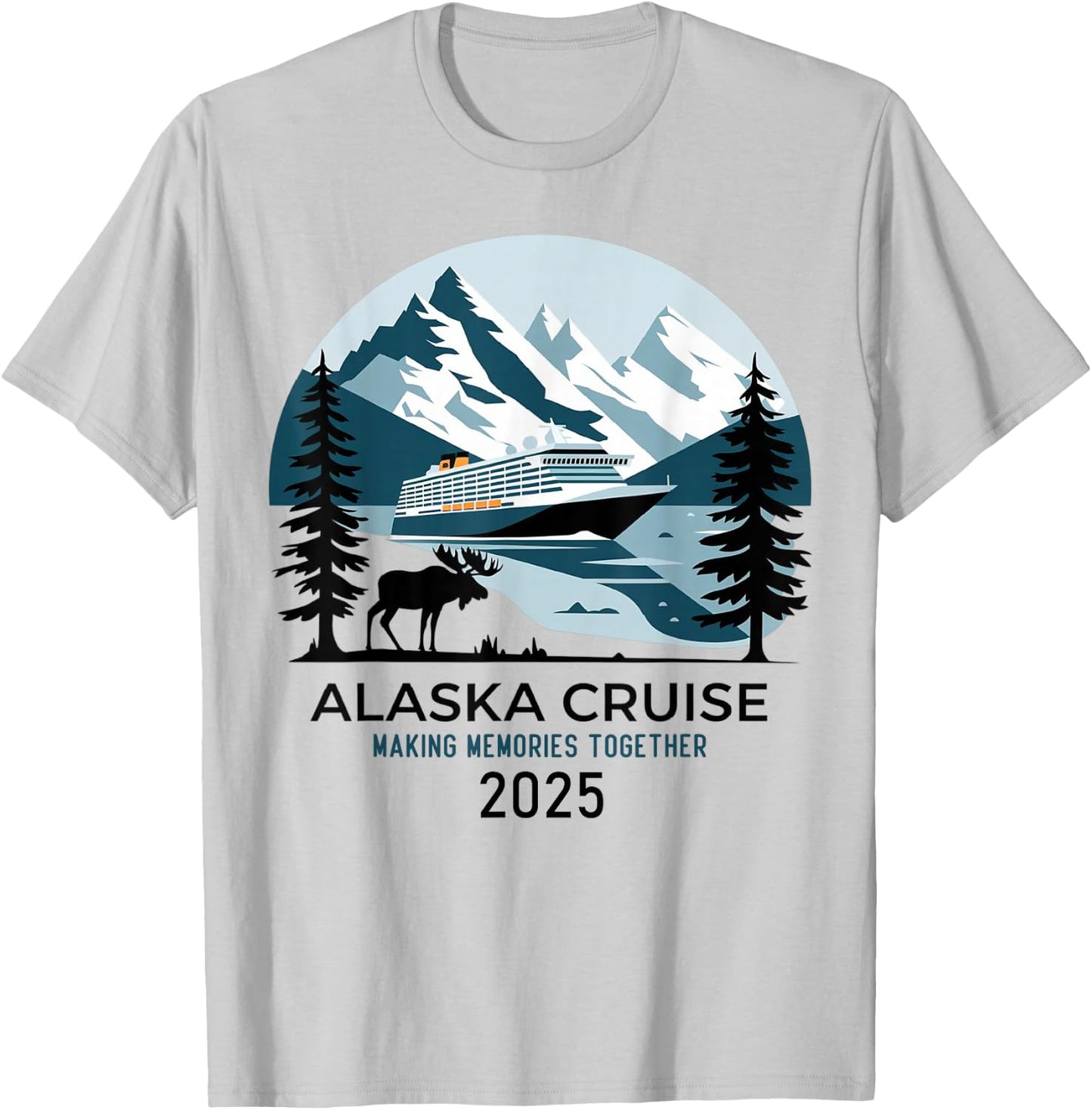 Matching Family Friends and Group Alaska Cruise 2025 T-Shirt - T-Shirt | Ash