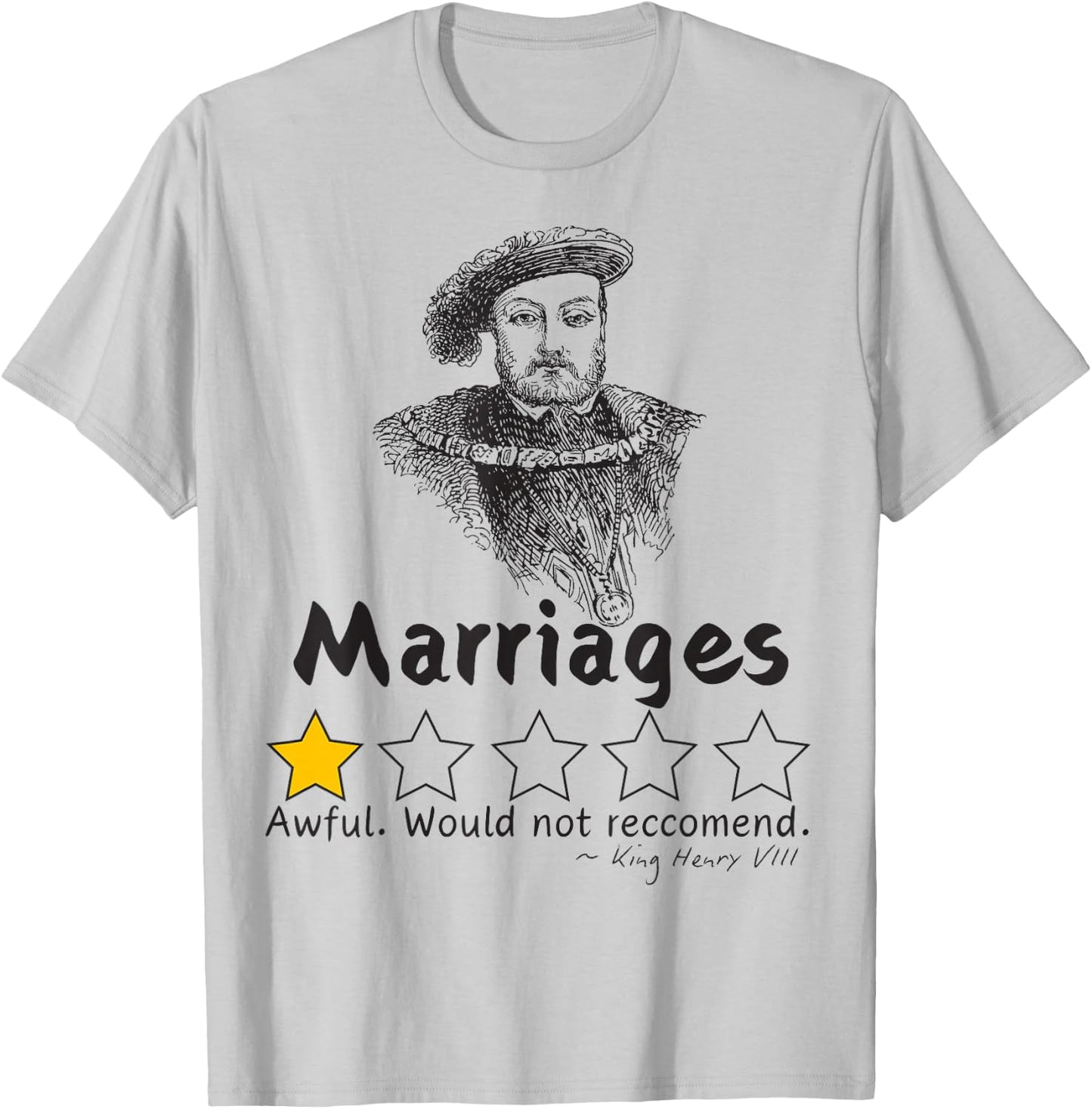 King Henry VIII T Shirt King of England Tudor History T-Shirt - T-Shirt | Ash